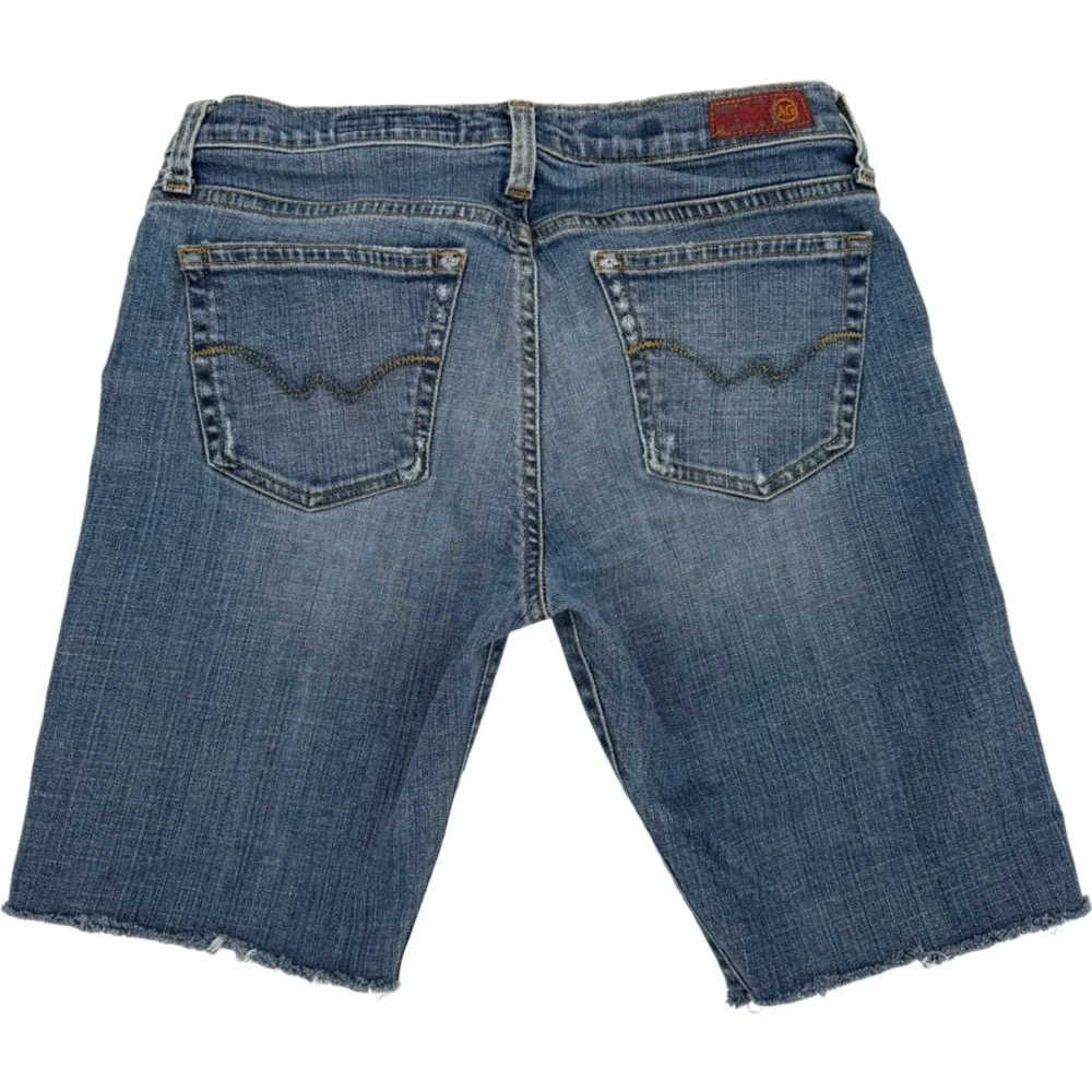 AG ADRIANO GOLDSCHMIED The Angel Denim‎ Shorts Medium Wash Raw Hem 28 Bermuda